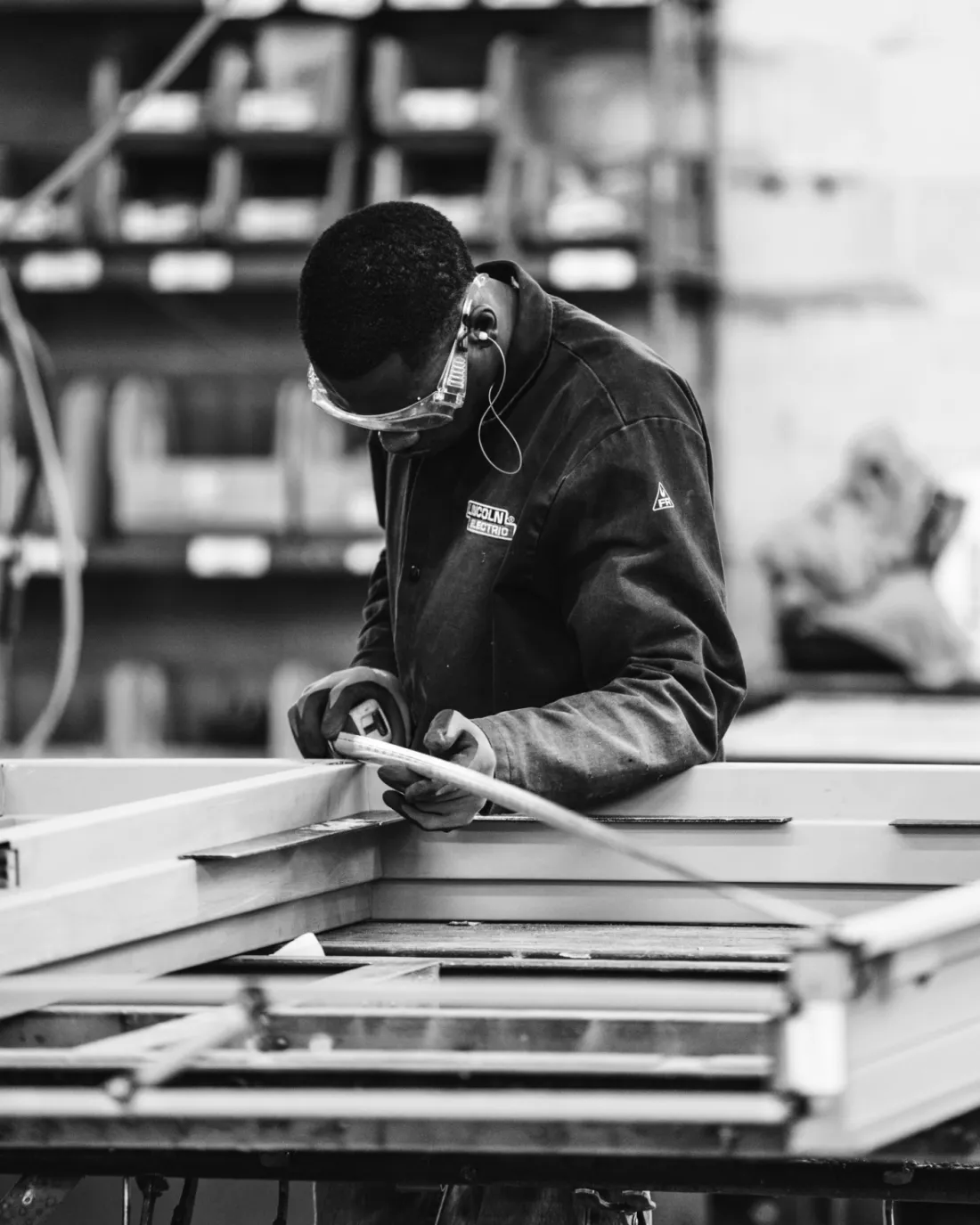A small-business worker on the floor